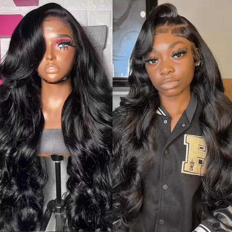 Hd Lace Frontal Wig Human Hair Pre Plucked - 30 40 Inch Body Wave 13x6
