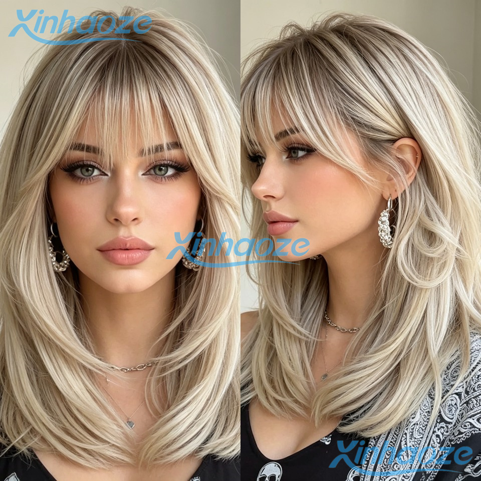 613 Blonde Body Wave Lace Front Wig - Kort Braziliaans platinablonde pruik met pony,