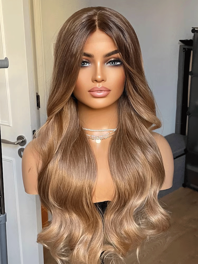 Lace Front Wigs - Honing Karamel Blonde Synthetische Pruik Mix