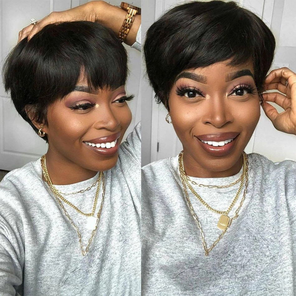 Korte pruiken van echt haar, p - Short Pixie Cut Wig Human Hair Cheap recensie en prijs