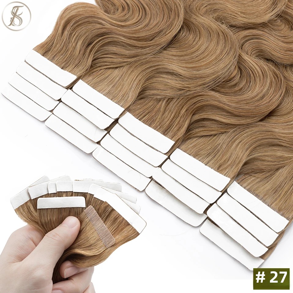 TESS 20 stks Golvende Tape In  - Invisible Tape In Extensions Real Hair recensie en prijs