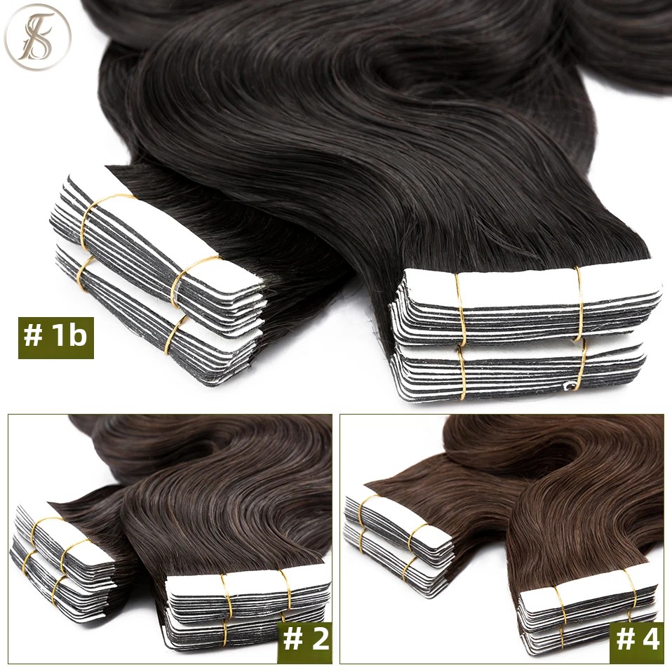 TESS 20 stks Golvende Tape In  - Invisible Tape In Extensions Real Hair recensie en prijs
