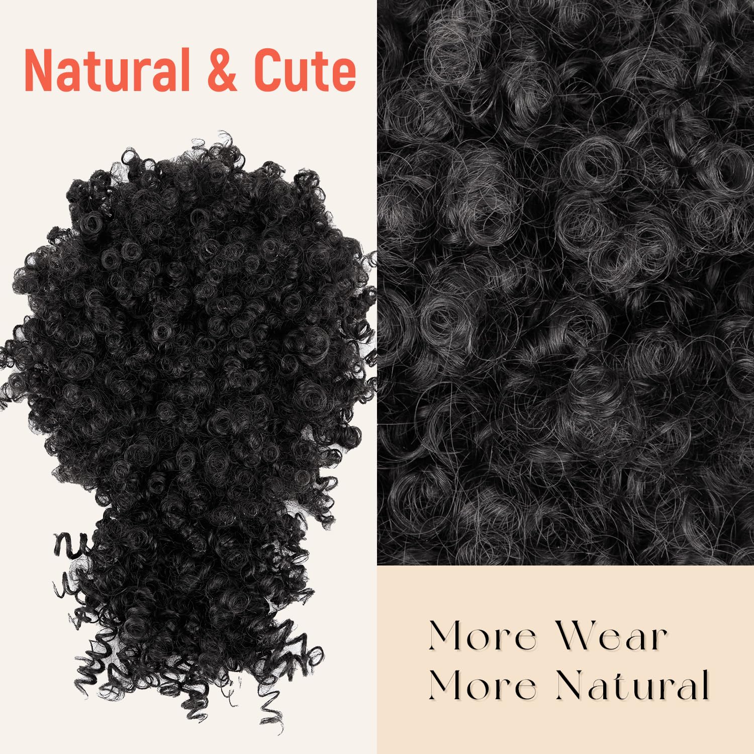 Kort trekkoord paardenstaart h - Drawstring Afro Curly Puff Ponytail recensie en prijs