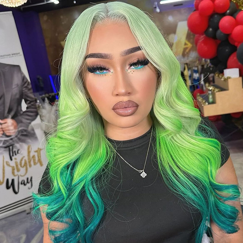 13x4 Bruin Roze Blauw Kant Voo - 613 Blonde Body Wave Lace Front Wig recensie en prijs